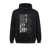 American Flag Billiard Stick Fitted Long Sleeve Hoodie - Fitnessmotivations