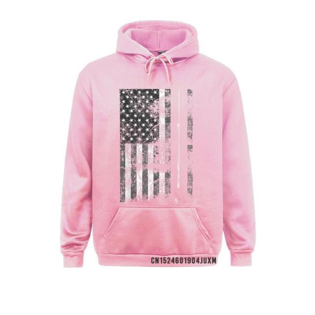 American Flag Billiard Stick Fitted Long Sleeve Hoodie - Fitnessmotivations