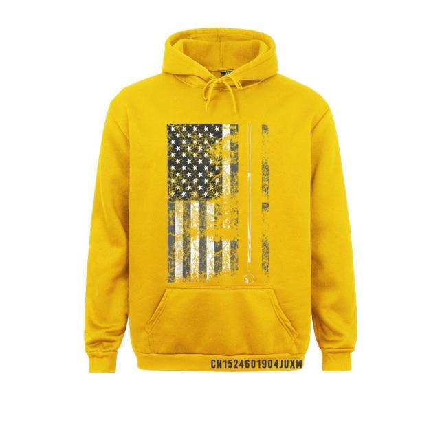 American Flag Billiard Stick Fitted Long Sleeve Hoodie - Fitnessmotivations