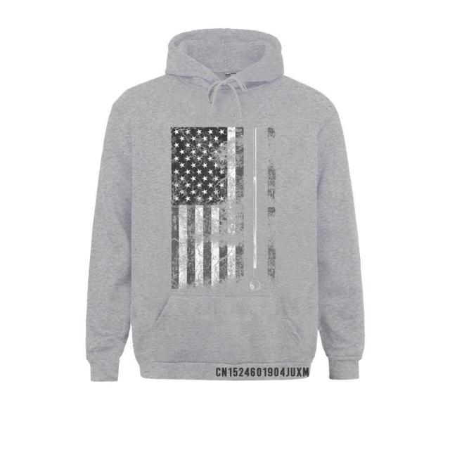 American Flag Billiard Stick Fitted Long Sleeve Hoodie - Fitnessmotivations