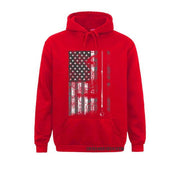 American Flag Billiard Stick Fitted Long Sleeve Hoodie - Fitnessmotivations