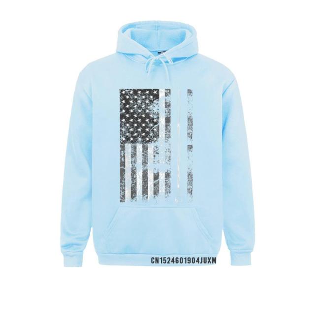 American Flag Billiard Stick Fitted Long Sleeve Hoodie - Fitnessmotivations