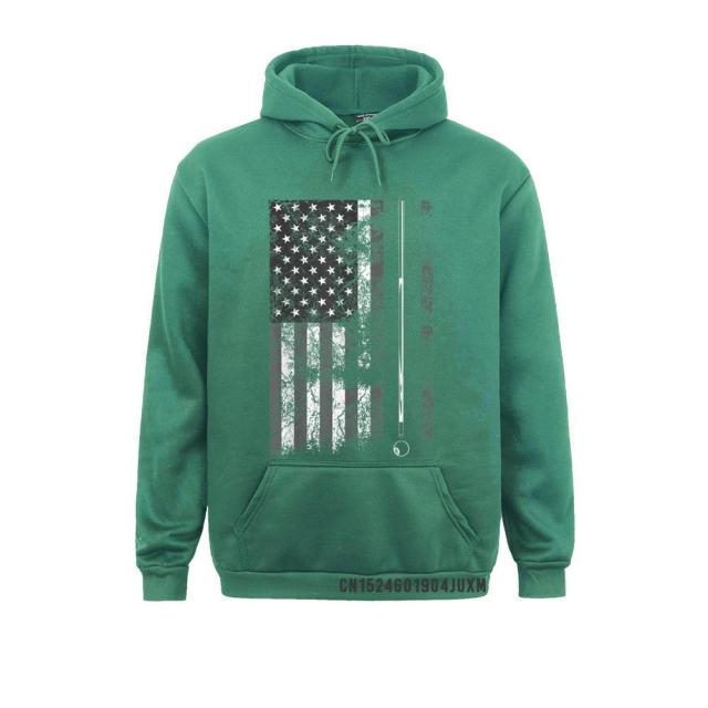 American Flag Billiard Stick Fitted Long Sleeve Hoodie - Fitnessmotivations