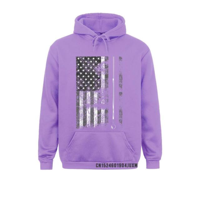 American Flag Billiard Stick Fitted Long Sleeve Hoodie - Fitnessmotivations