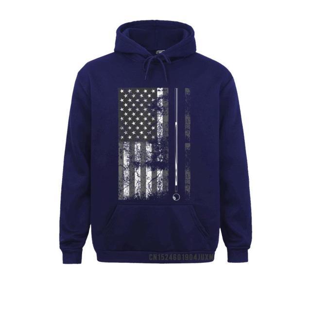 American Flag Billiard Stick Fitted Long Sleeve Hoodie - Fitnessmotivations