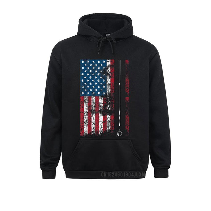 American Flag Billiard Stick Oversized Hoodie - Fitnessmotivations