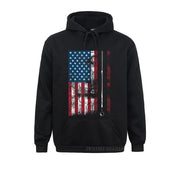 American Flag Billiard Stick Oversized Hoodie - Fitnessmotivations