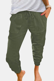 Camouflage Belted Pocket Cropped Pants - Fitnessmotivations