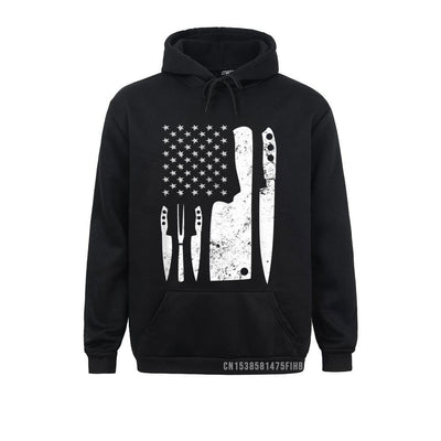 Chef Knife US Flag Hoodie - Fitnessmotivations