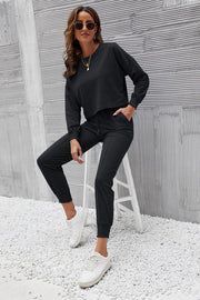 Cropped Top and Sweatpants Set - Fitnessmotivations