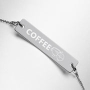 Engraved Silver Bar Chain Bracelet-Fitnessmotivations