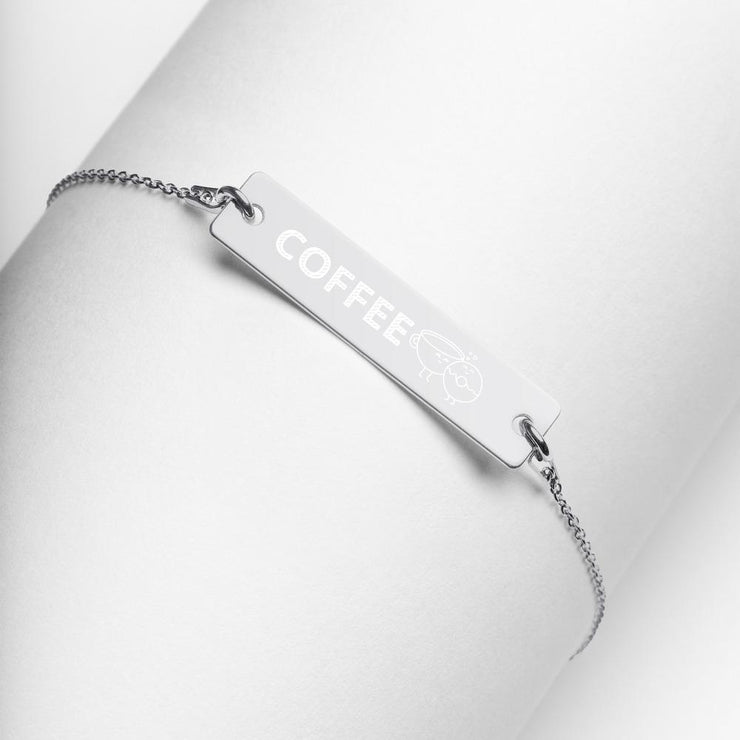 Engraved Silver Bar Chain Bracelet-Fitnessmotivations