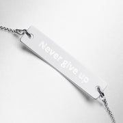 Engraved Silver Bar Chain Necklace-Fitnessmotivations