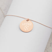 Engraved Silver Disc Necklace-Fitnessmotivations