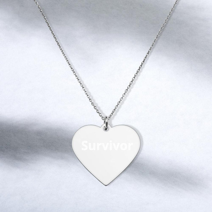 Engraved Silver Heart Necklace-Fitnessmotivations