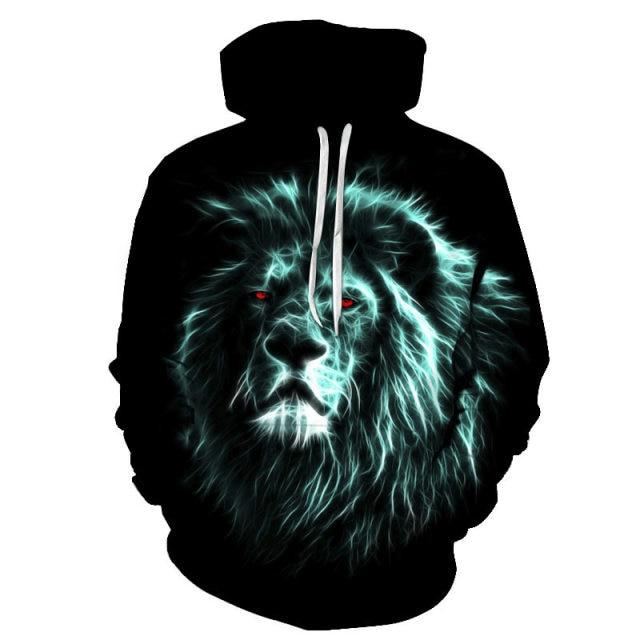 Lion 3D Printed Fashion Mens Hoodie - Fitnessmotivations