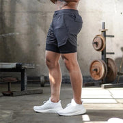 Men 2 in 1 Sports Jogging Fitness Shorts Training Quick Dry Men's Gym Shorts - Fitnessmotivations