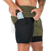 Men 2 in 1 Sports Jogging Fitness Shorts Training Quick Dry Men's Gym Shorts - Fitnessmotivations