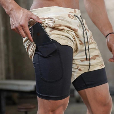 Men 2 in 1 Sports Jogging Fitness Shorts Training Quick Dry Men's Gym Shorts - Fitnessmotivations