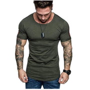 New Men T-shirt Solid stripe Mens Tee - Fitnessmotivations