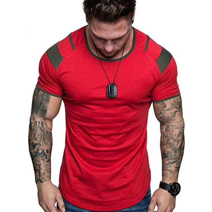 New Men T-shirt Solid stripe Mens Tee - Fitnessmotivations