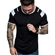 New Men T-shirt Solid stripe Mens Tee - Fitnessmotivations