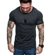 New Men T-shirt Solid stripe Mens Tee - Fitnessmotivations