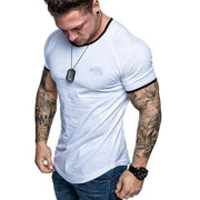 New Men T-shirt Solid stripe Mens Tee - Fitnessmotivations