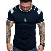 New Men T-shirt Solid stripe Mens Tee - Fitnessmotivations