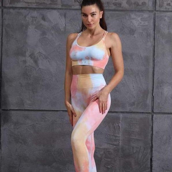 Tie Dye Seamless leggings Yoga Set