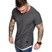 Pleated Slim Fit Short Sleeve Solid Casual Top - Fitnessmotivations