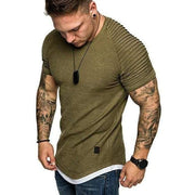 Pleated Slim Fit Short Sleeve Solid Casual Top - Fitnessmotivations