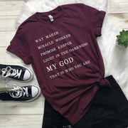 Way Maker Miracle Worker Tee-Fitnessmotivations