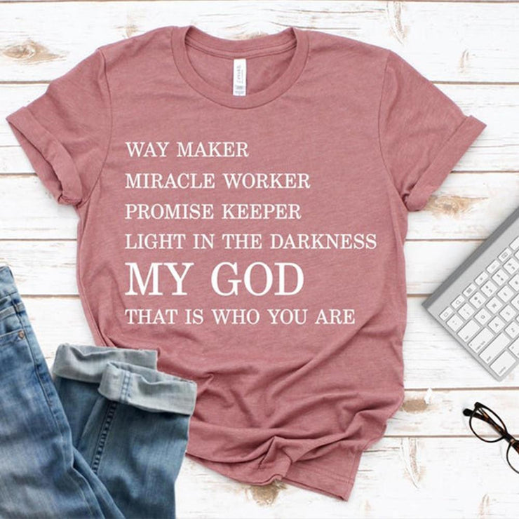 Way Maker Miracle Worker Tee-Fitnessmotivations