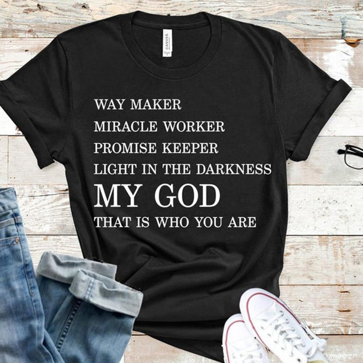 Way Maker Miracle Worker Tee-Fitnessmotivations