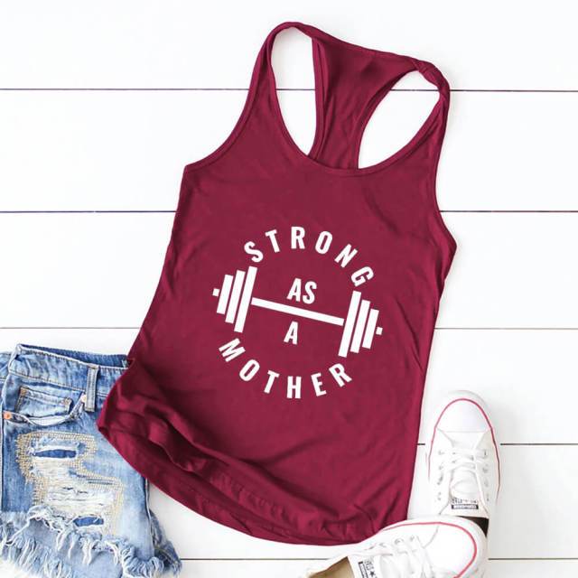 Strong As A Mom Tank Top-Fitnessmotivations