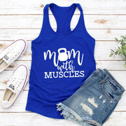 Mom with Muscles 100%Cotton Fitness Tank Top-Fitnessmotivations