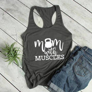 Mom with Muscles 100%Cotton Fitness Tank Top-Fitnessmotivations