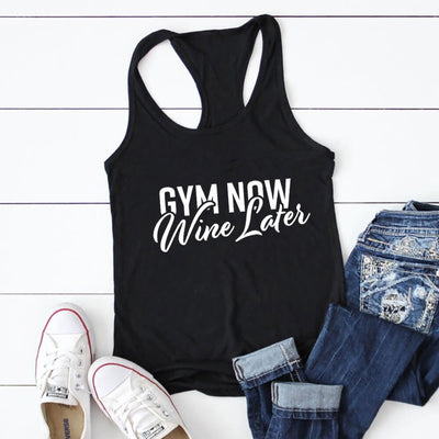 Wine Later Workout Tank Tops-Fitnessmotivations