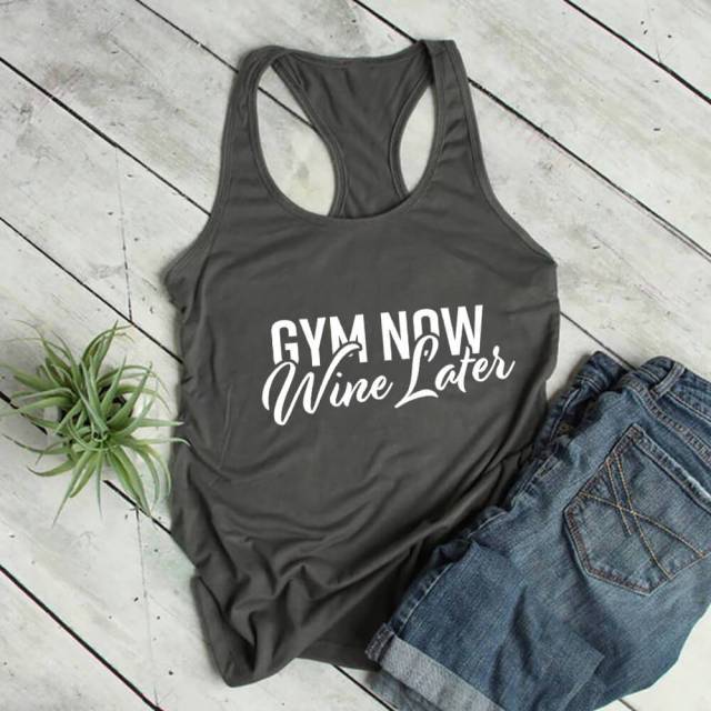 Wine Later Workout Tank Tops-Fitnessmotivations