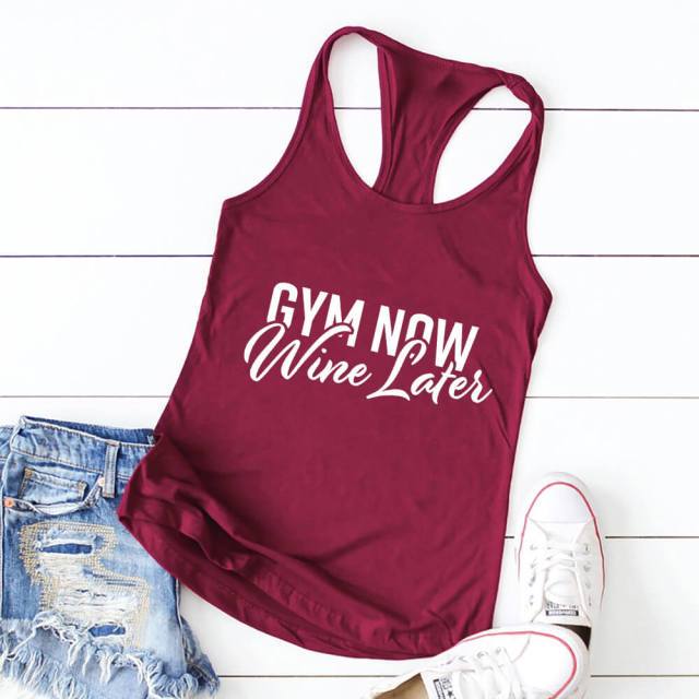 Wine Later Workout Tank Tops-Fitnessmotivations