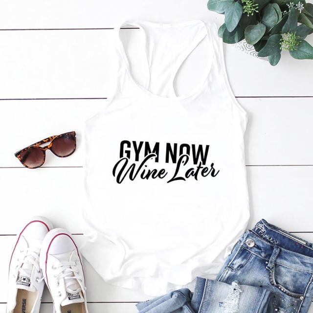 Wine Later Workout Tank Tops-Fitnessmotivations