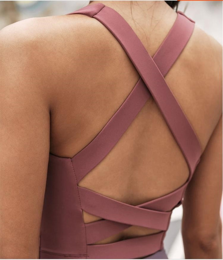 Yoga Tank Tops Women Fitness Crop Top Shockproof Sports Bras-Fitnessmotivations