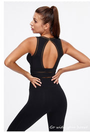 Pure White Sports Bra Woman Lace 2021 Push Up Sexy Women's Underwear White Yoga Bra for Fitness Gym Clothing Cropped Top Female-Fitnessmotivations