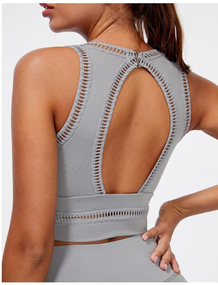 Pure White Woman Lace Push Up Sport Bra - Fitnessmotivations