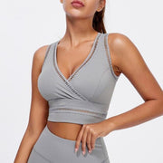 Pure White Sports Bra Woman Lace 2021 Push Up Sexy Women's Underwear White Yoga Bra for Fitness Gym Clothing Cropped Top Female-Fitnessmotivations