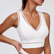 Pure White Sports Bra Woman Lace 2021 Push Up Sexy Women's Underwear White Yoga Bra for Fitness Gym Clothing Cropped Top Female-Fitnessmotivations