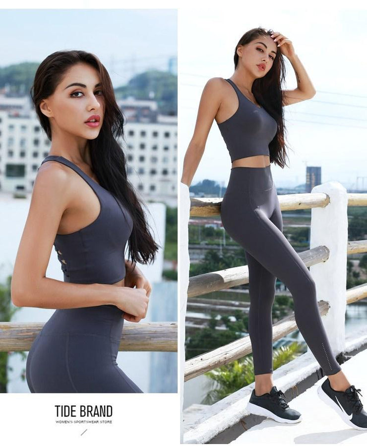 Women Fitness Yoga Bra High shockproof Running Vest-style Sports Bra Gym Workout Training Top-Fitnessmotivations