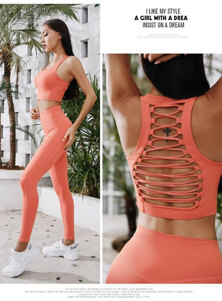 Women Fitness Yoga Bra High shockproof Running Vest-style Sports Bra Gym Workout Training Top-Fitnessmotivations