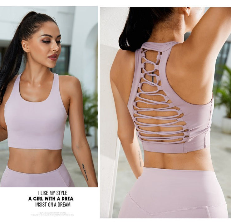 Women Fitness Yoga Bra High shockproof Running Vest-style Sports Bra Gym Workout Training Top-Fitnessmotivations